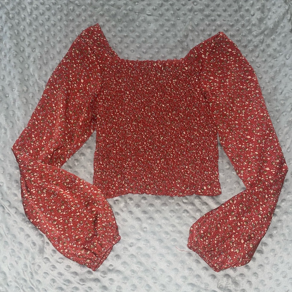 Floral Red Women's Top